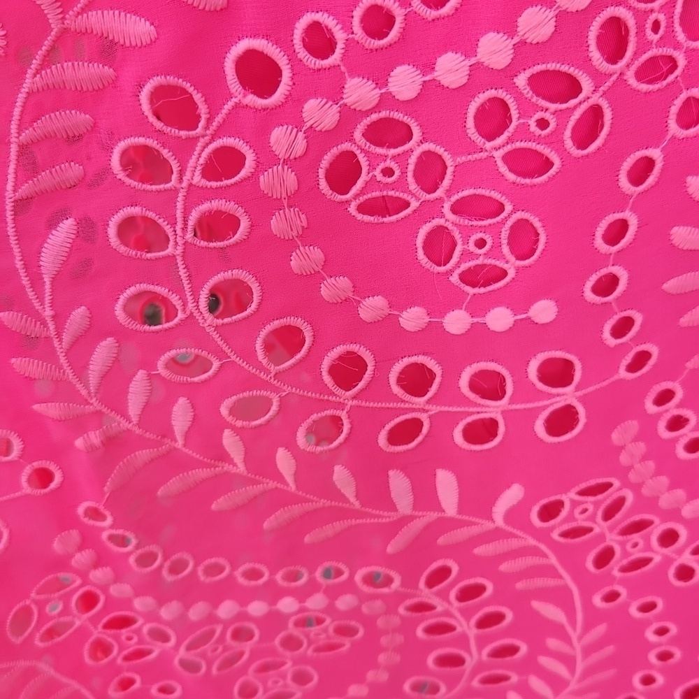 Lilly Pulitzer Amrita Maxi Shirt Dress Hot pink eyelet size 00 010634 - Picture 7 of 12